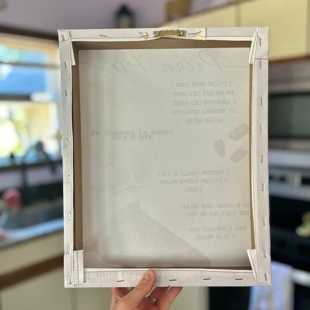 Retro Unique Pecan Pie Recipe Canvas Kitchen Baking Wall Decor Sign